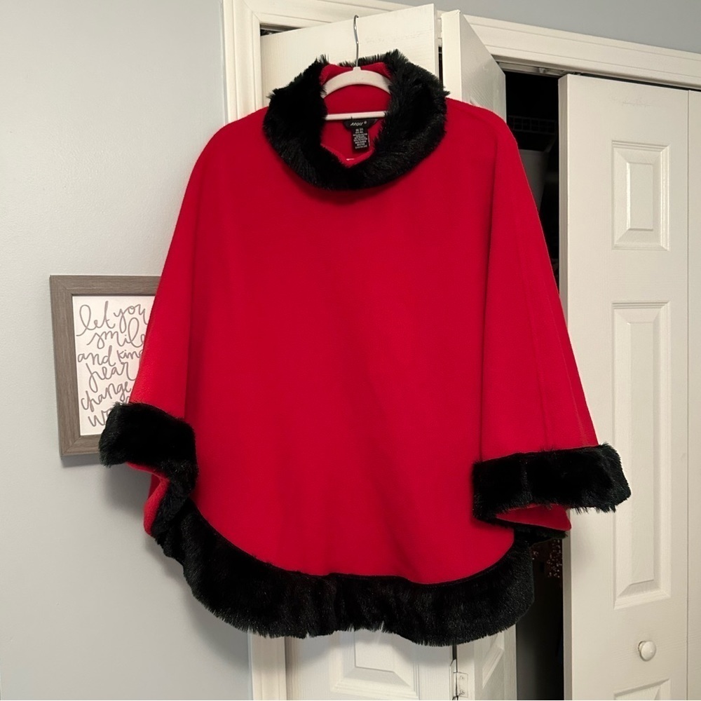 Argee Red & Black Poncho